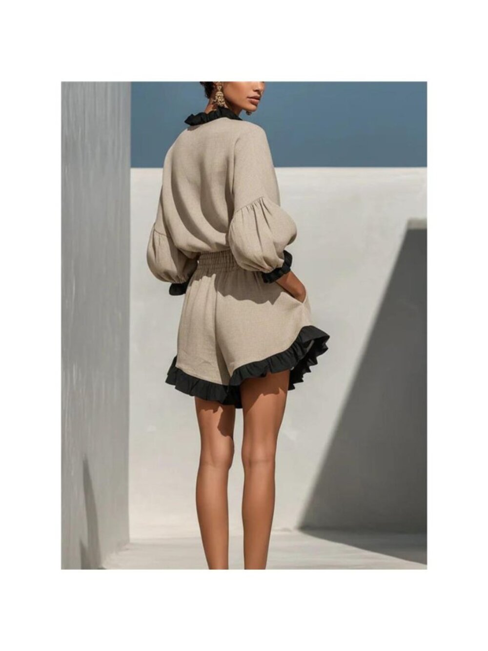 Contrast Trim Dropped Shoulder Top and Shorts Set